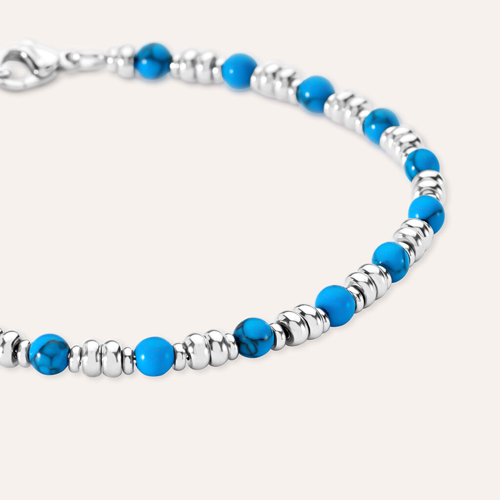 Bracciale Man Code Acciaio Turchese