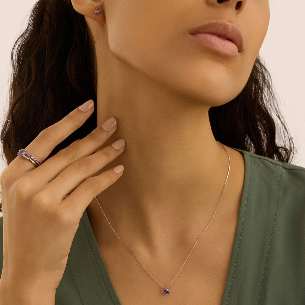 Orecchini Lobo Punto Luce Silver Rainbow Argento Rodiato Cubic Zirconia