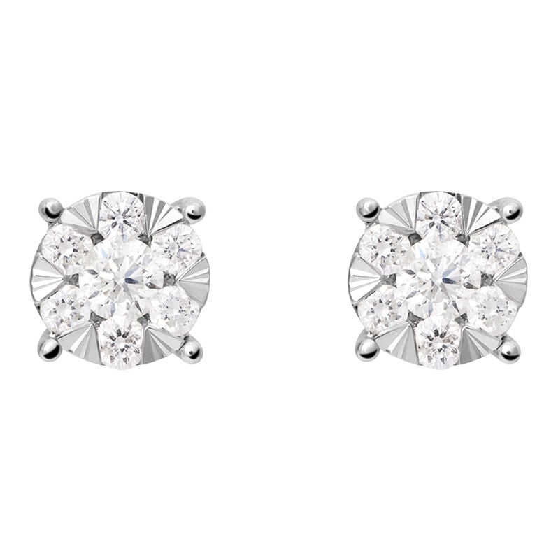 Orecchini Lobo Punto Luce Petali Oro Bianco Diamante - Orecchini a Lobo Donna | Stroili