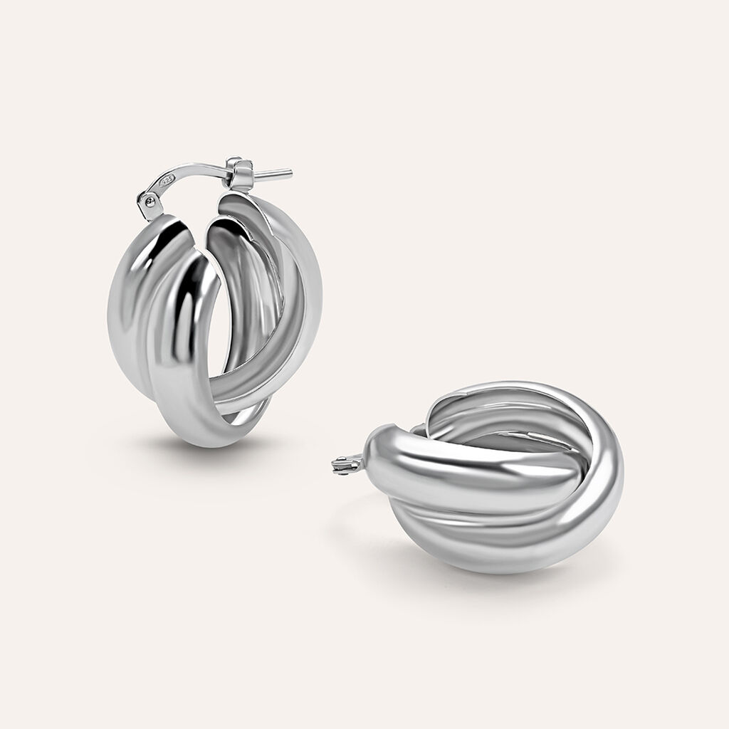 Orecchini A Cerchio Silver Collection Argento Rodiato