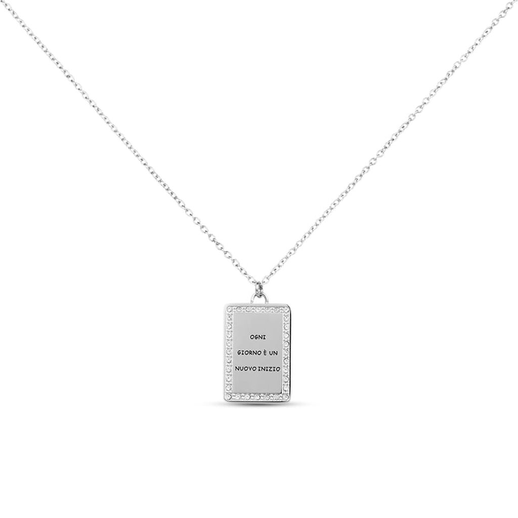 Collana Lady Message Acciaio Cristallo - Collane Donna | Stroili