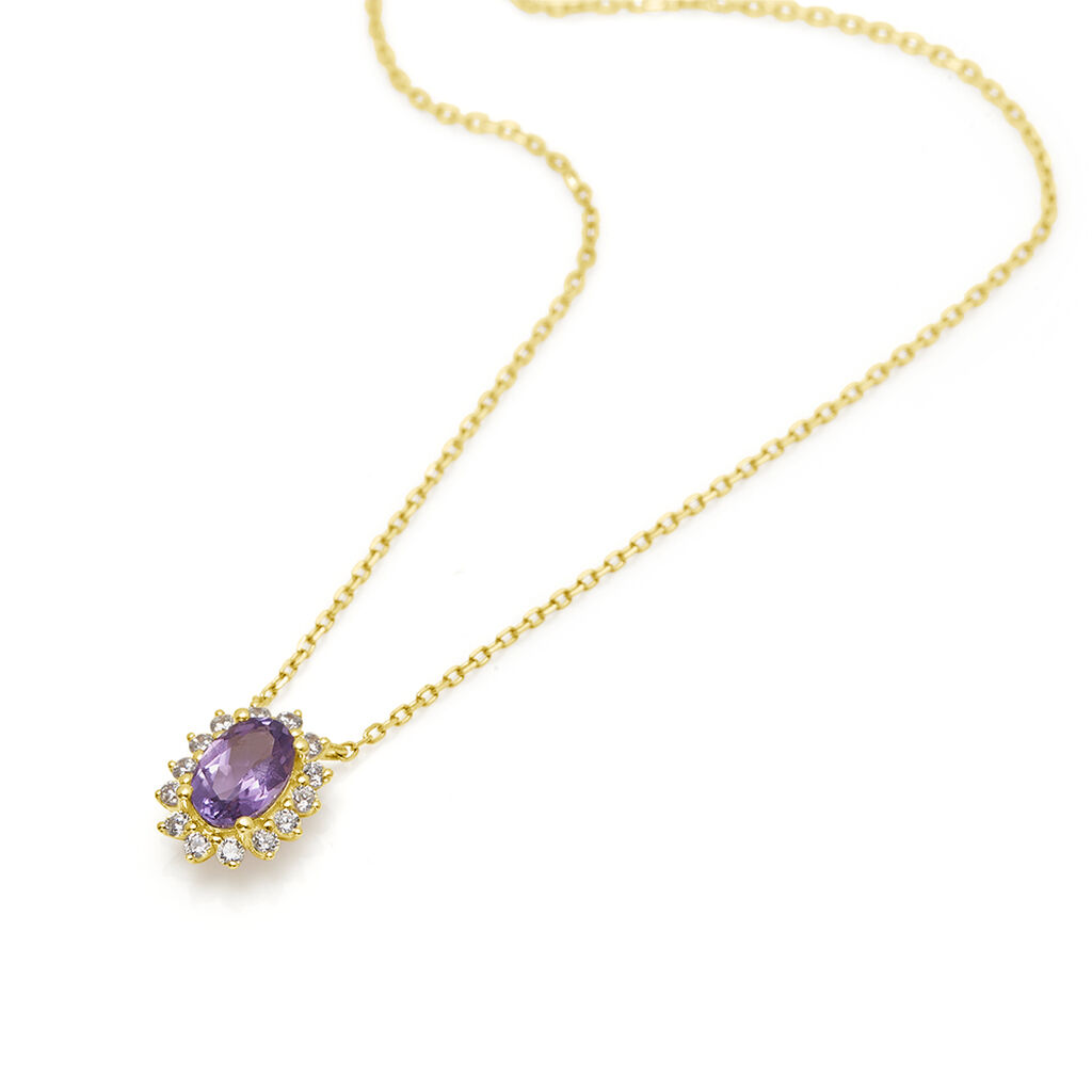 Collana Amélie Oro Giallo Ametista Cubic Zirconia - Collane Donna | Stroili