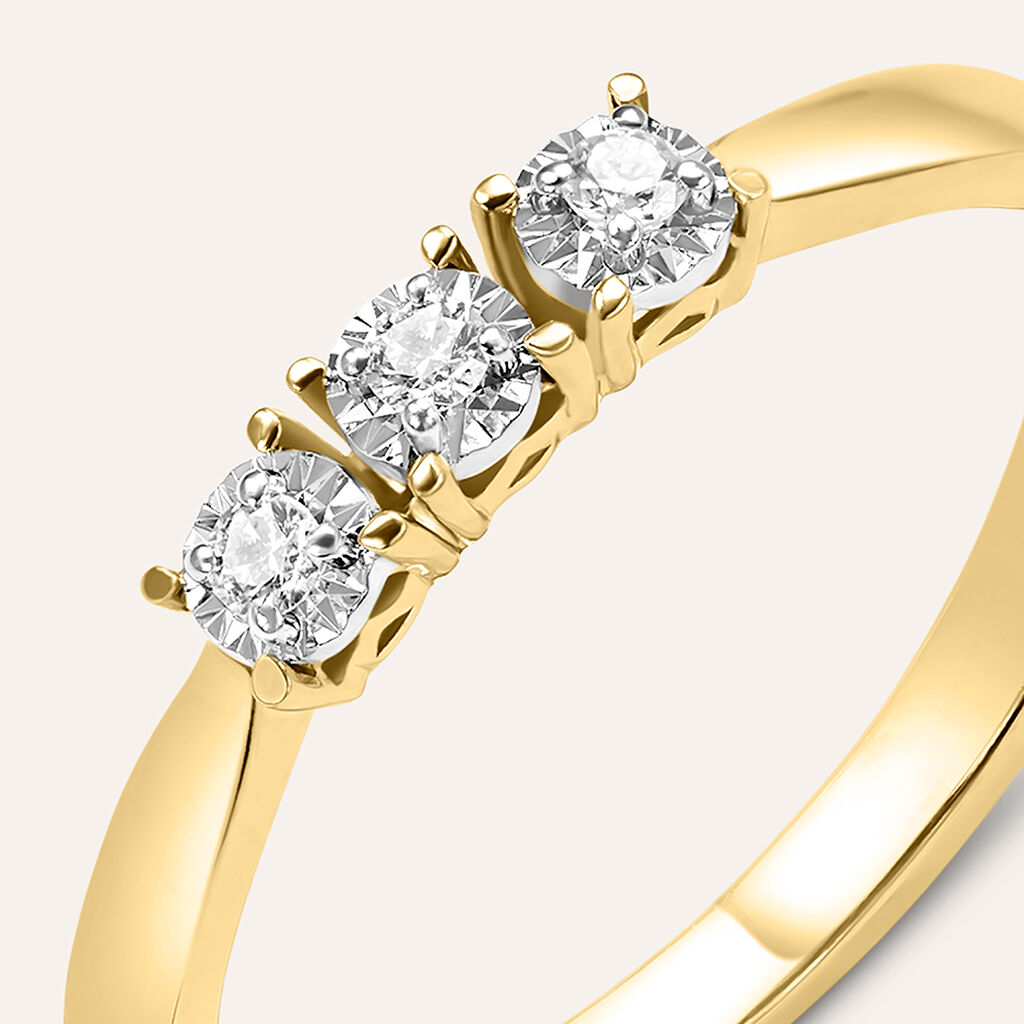 Anello Trilogy Diamotion Oro Giallo Diamante - Anelli con Pietre Donna | Stroili