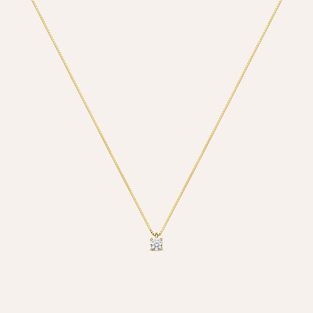 Collana Punto Luce Claire Oro Giallo Cubic Zirconia