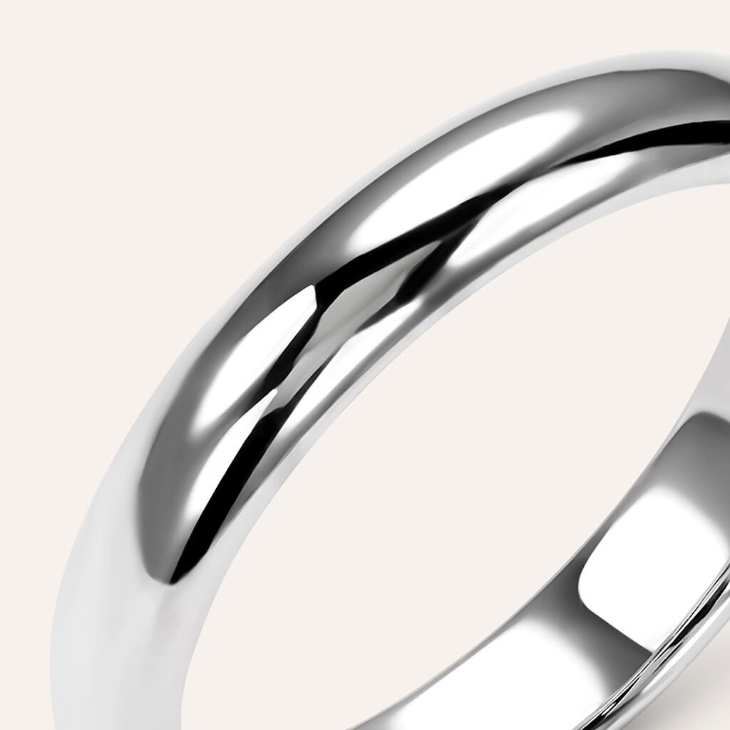 Fede Classica Leggera 3.6 mm Oro Bianco - Anelli con Incisione Unisex | Stroili