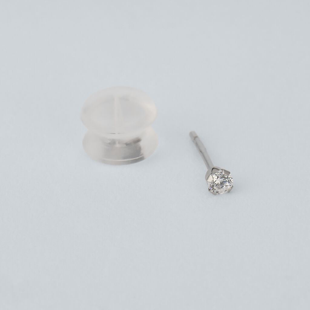 Orecchini Lobo Punto Luce Bon Ton Oro Bianco Cubic Zirconia - Orecchini a Lobo Donna | Stroili