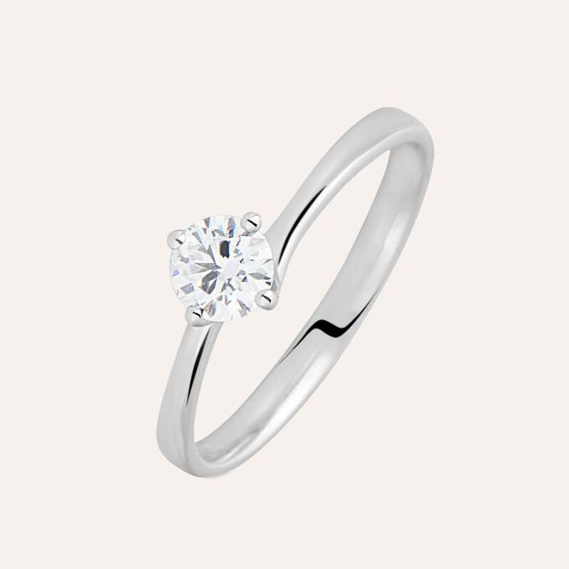 Anello Solitario Valentino Diamade Oro Bianco Diamante Lab-Grown - Anelli con Pietre Donna | Stroili