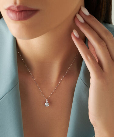 Collana Doppio Punto Luce Claire Oro Bianco Cubic Zirconia