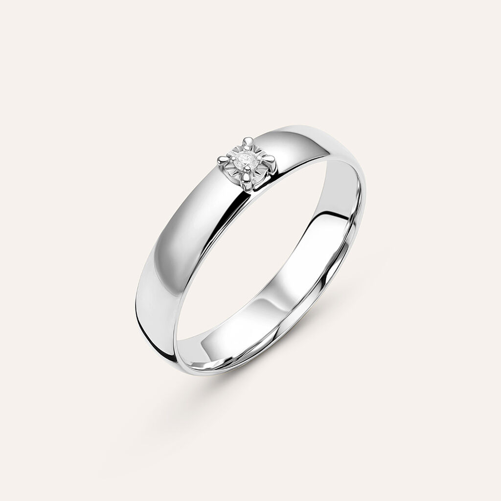 Fede Comoda 4 mm Oro Bianco Diamante