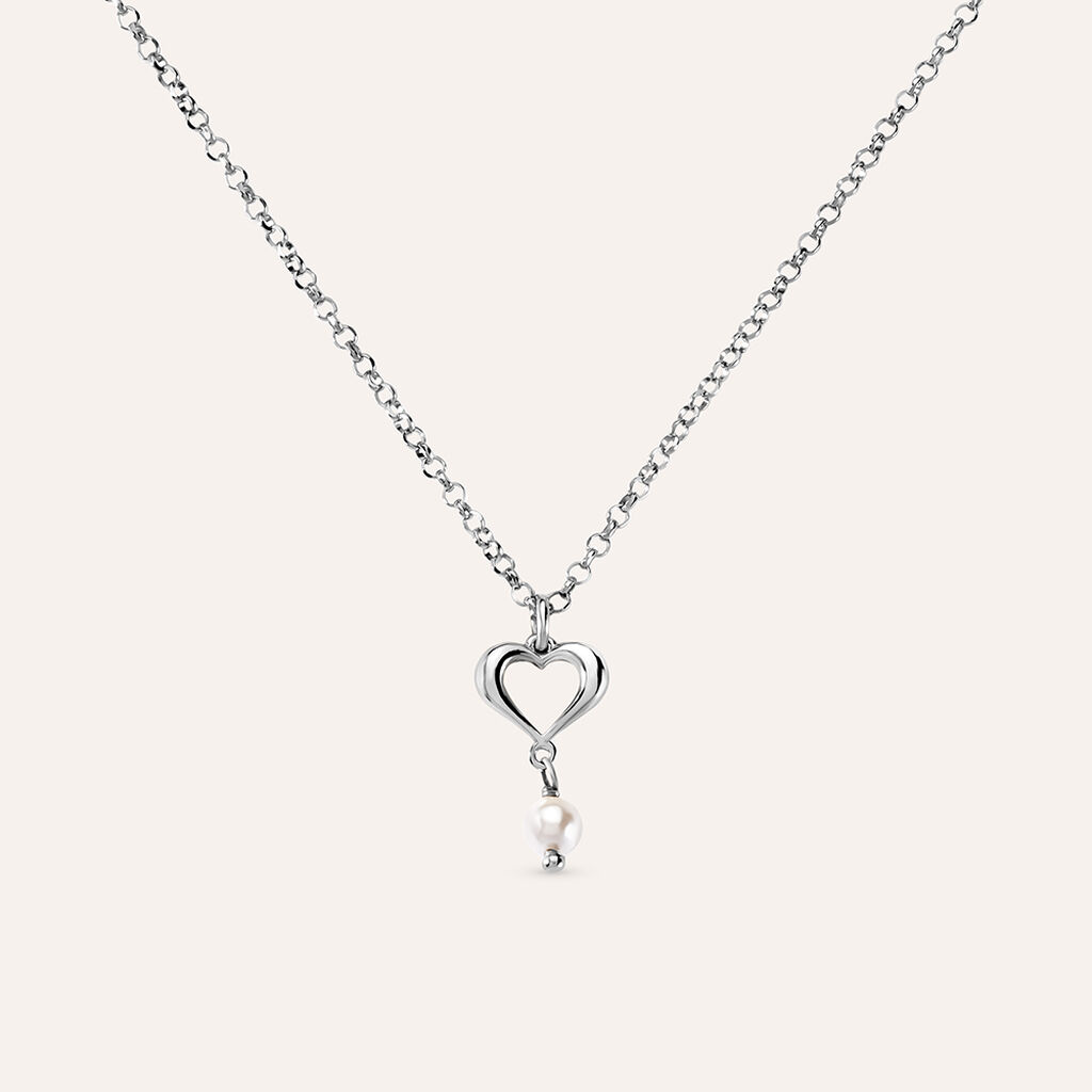 Collana Silver Pearls Argento Rodiato Perla sintentica