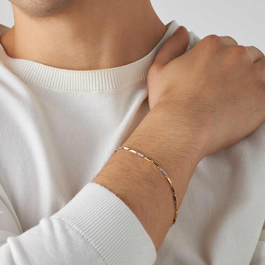 Bracciale Catena L'homme Or Oro Bicolore - Bracciali Uomo | Stroili