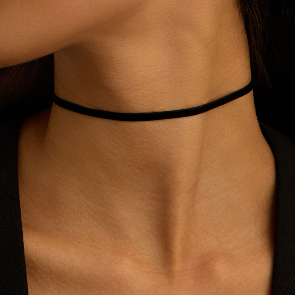 Choker Lady Code Acciaio e Velluto - Catenina Unisex | Stroili