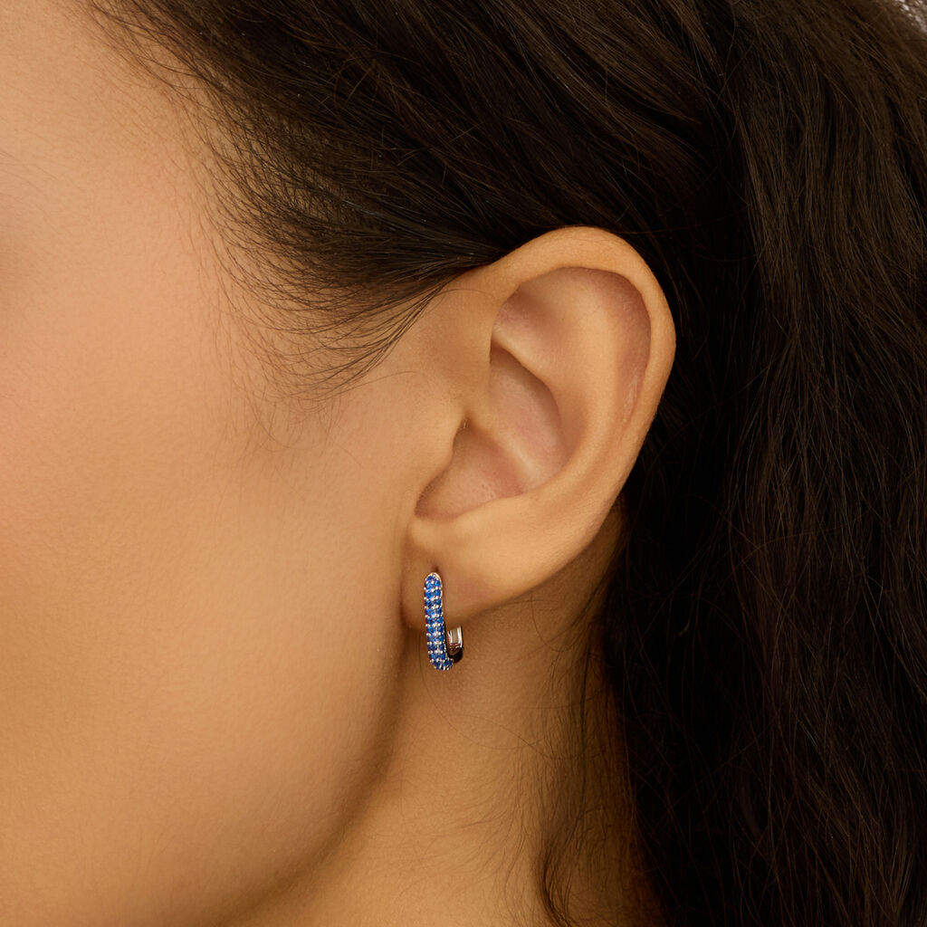 Orecchini A Cerchio Silver Rainbow Argento Rodiato Cubic Zirconia