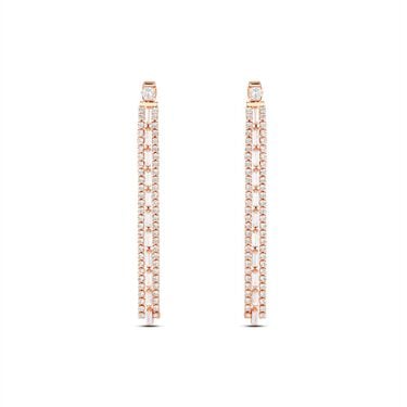 Orecchini Pendenti Tennis Romantic Shine Metallo Rosa Cristallo