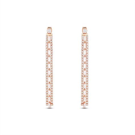 Orecchini Pendenti Tennis Romantic Shine Metallo Rosa Cristallo - Orecchini Pendenti Donna | Stroili