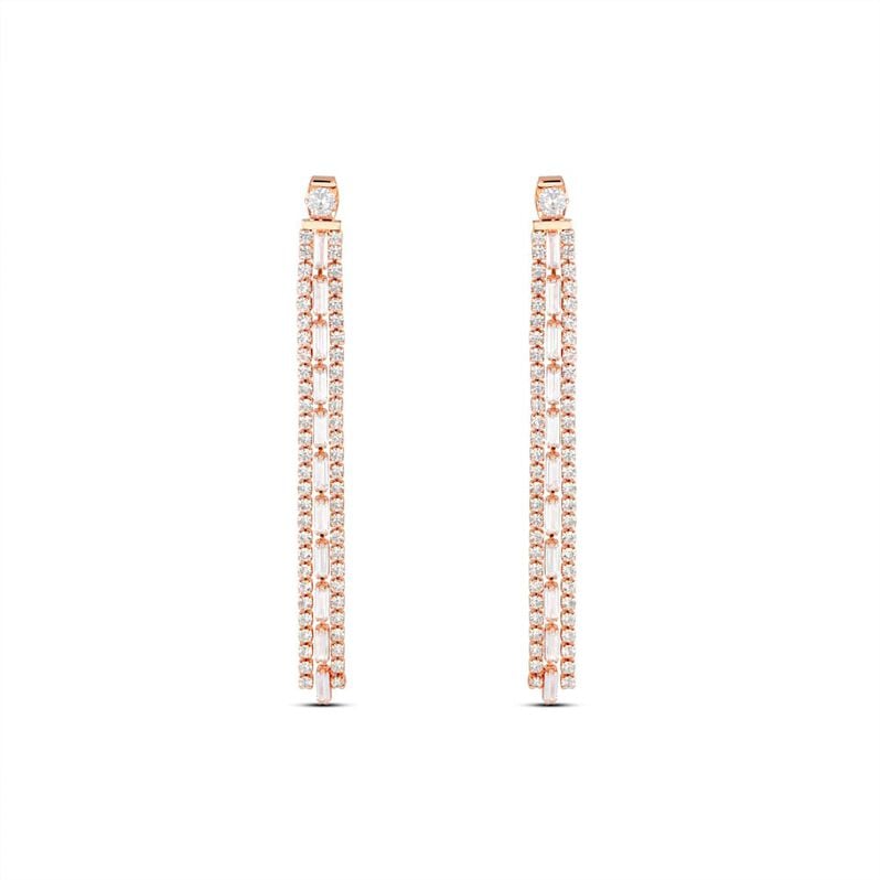 Orecchini Pendenti Tennis Romantic Shine Metallo Rosa Cristallo - Orecchini Pendenti Donna | Stroili