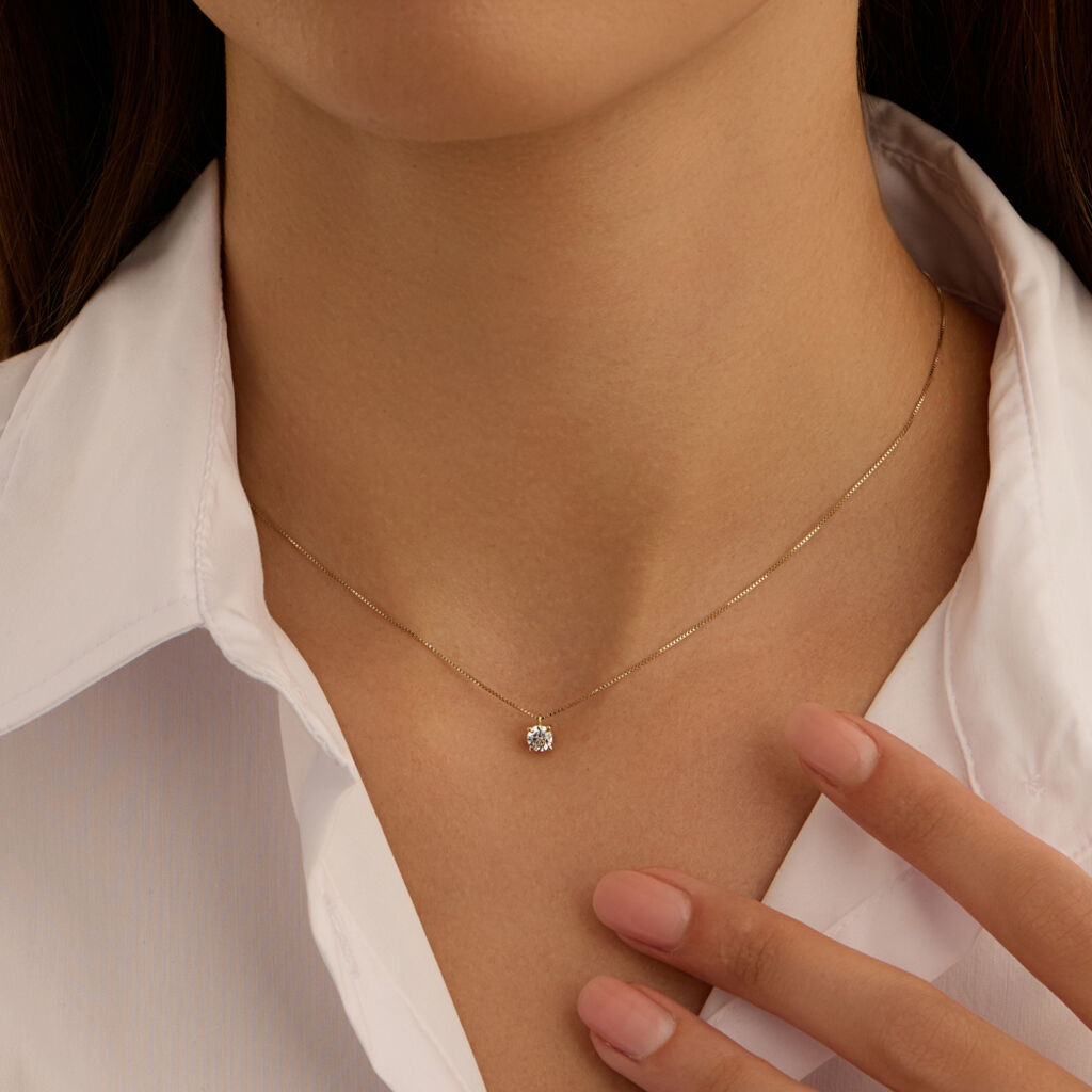 Collana Punto Luce Claire Oro Giallo Cubic Zirconia