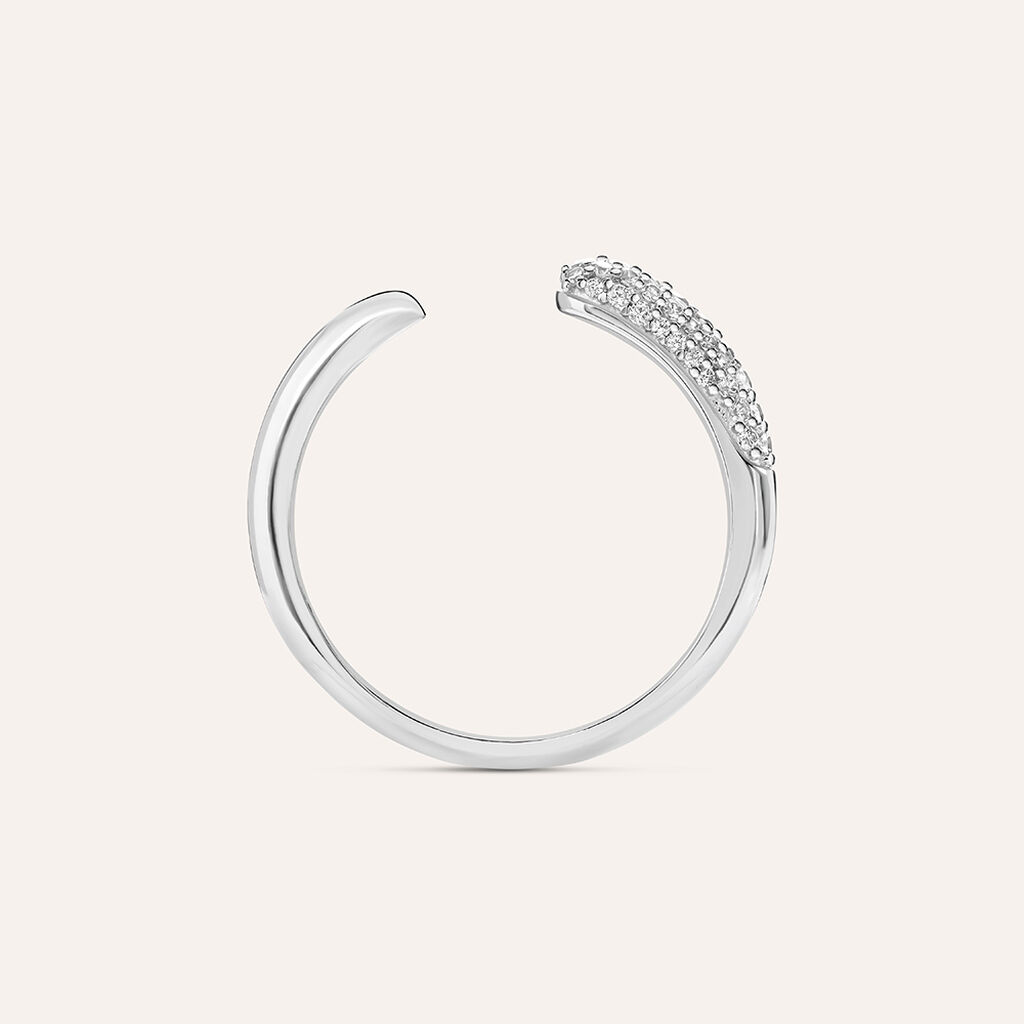 Anello Contrarie Silver Shine Argento Rodiato Cubic Zirconia - Anelli con Pietre Donna | Stroili