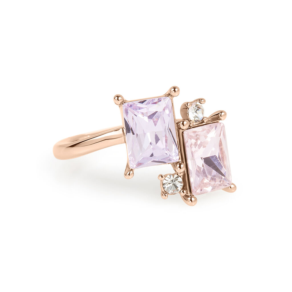 Anello Fantasia Violet Ottone Rosa Cristallo