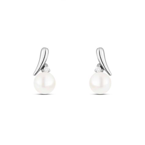 Orecchini Lobo Gold Pearls Oro Bianco Perla D'Acqua Dolce Diamante - Orecchini a Lobo Donna | Stroili