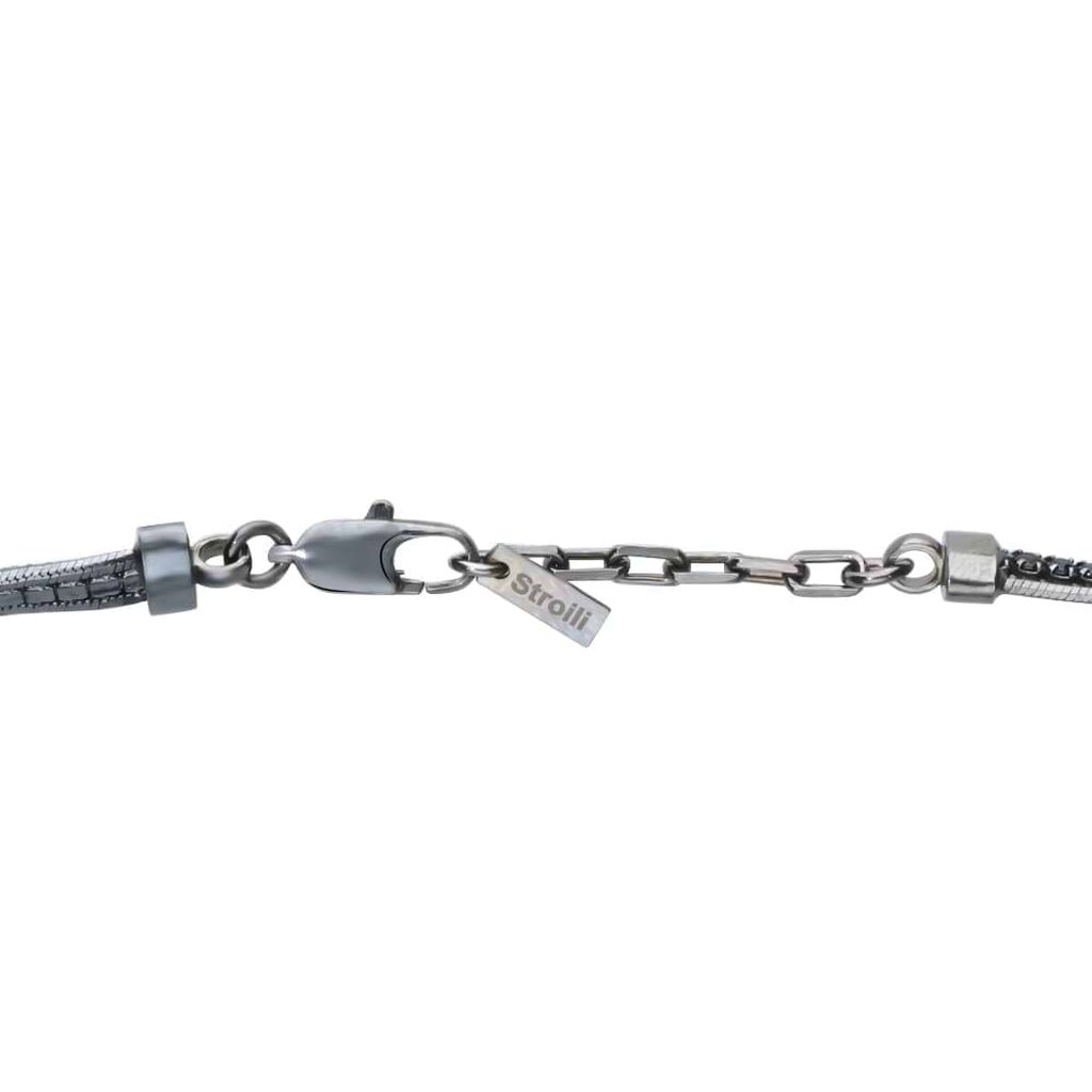 Bracciale Tennis Gentleman Argento Nero Cubic Zirconia