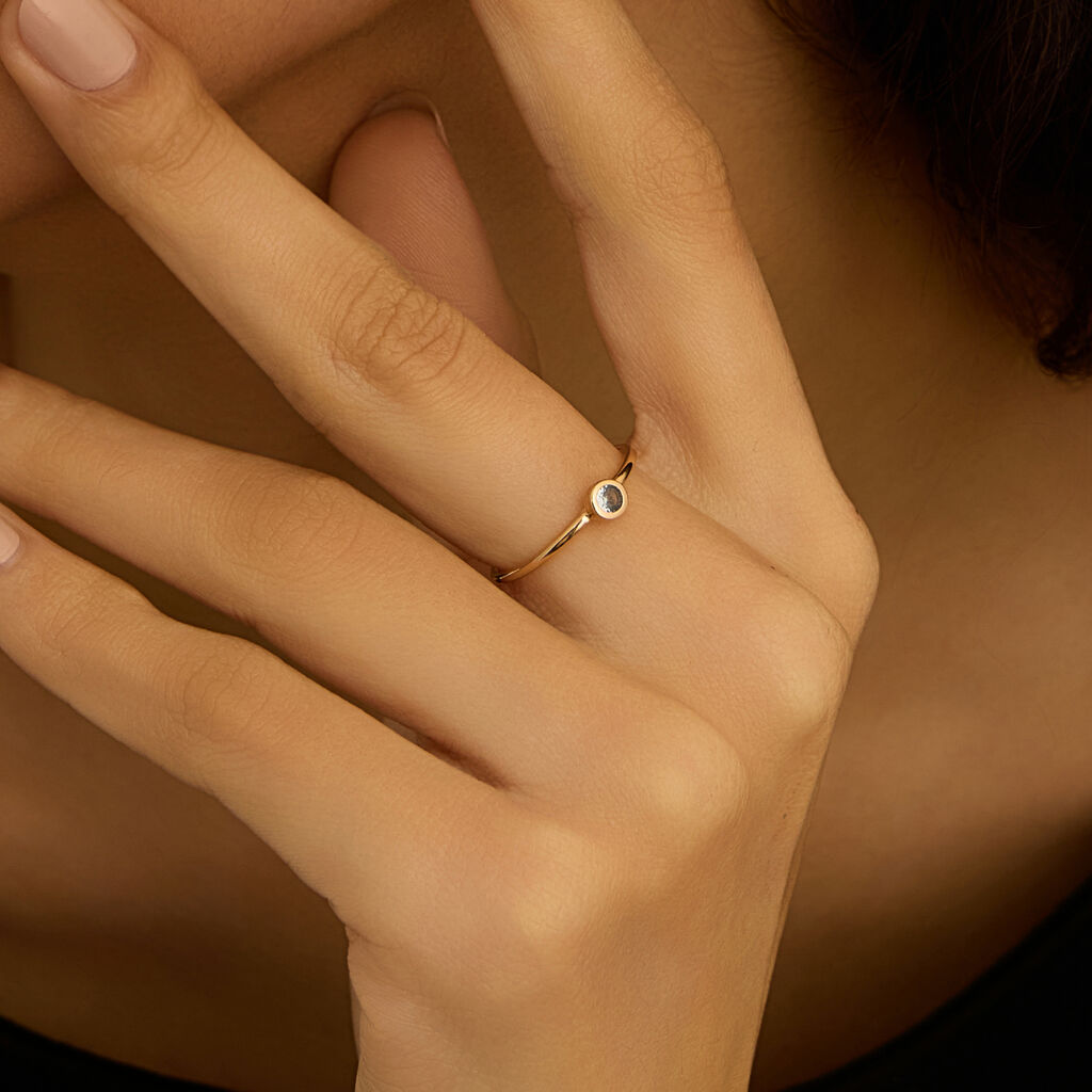 Anello Solitario Golden Dream Placcato Oro Giallo Cristallo