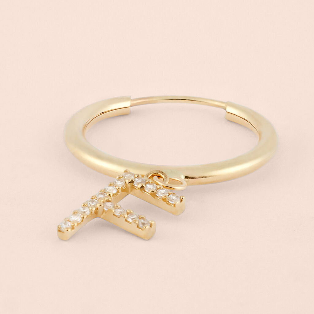 Mono Orecchino A Cerchio Toujours Oro Giallo Cubic Zirconia