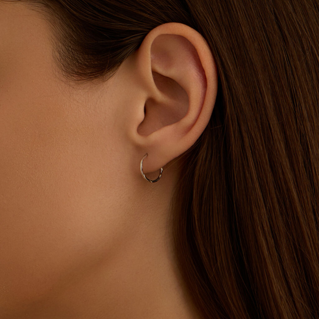 Orecchini A Cerchio Toujours Oro Bianco