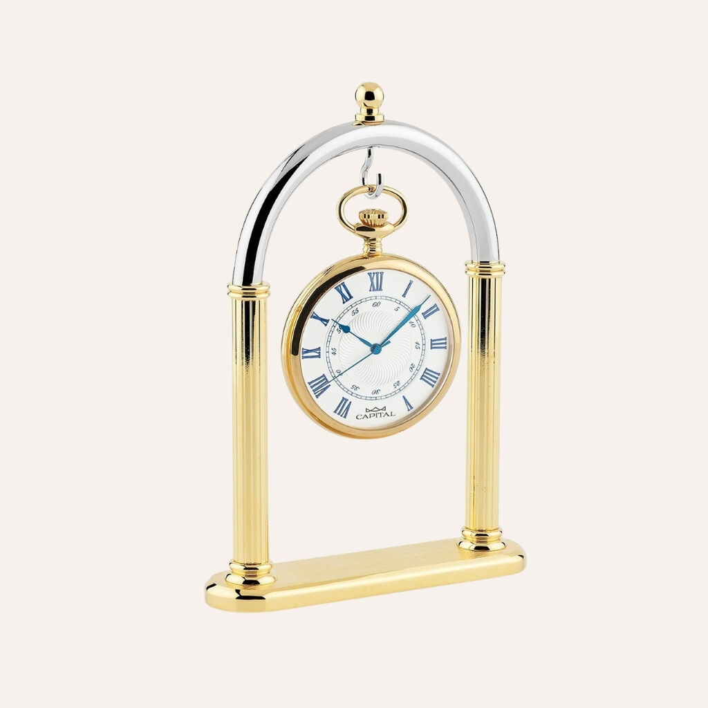 Set Orologio da Tasca Capital in Metallo e Stand in Metallo
