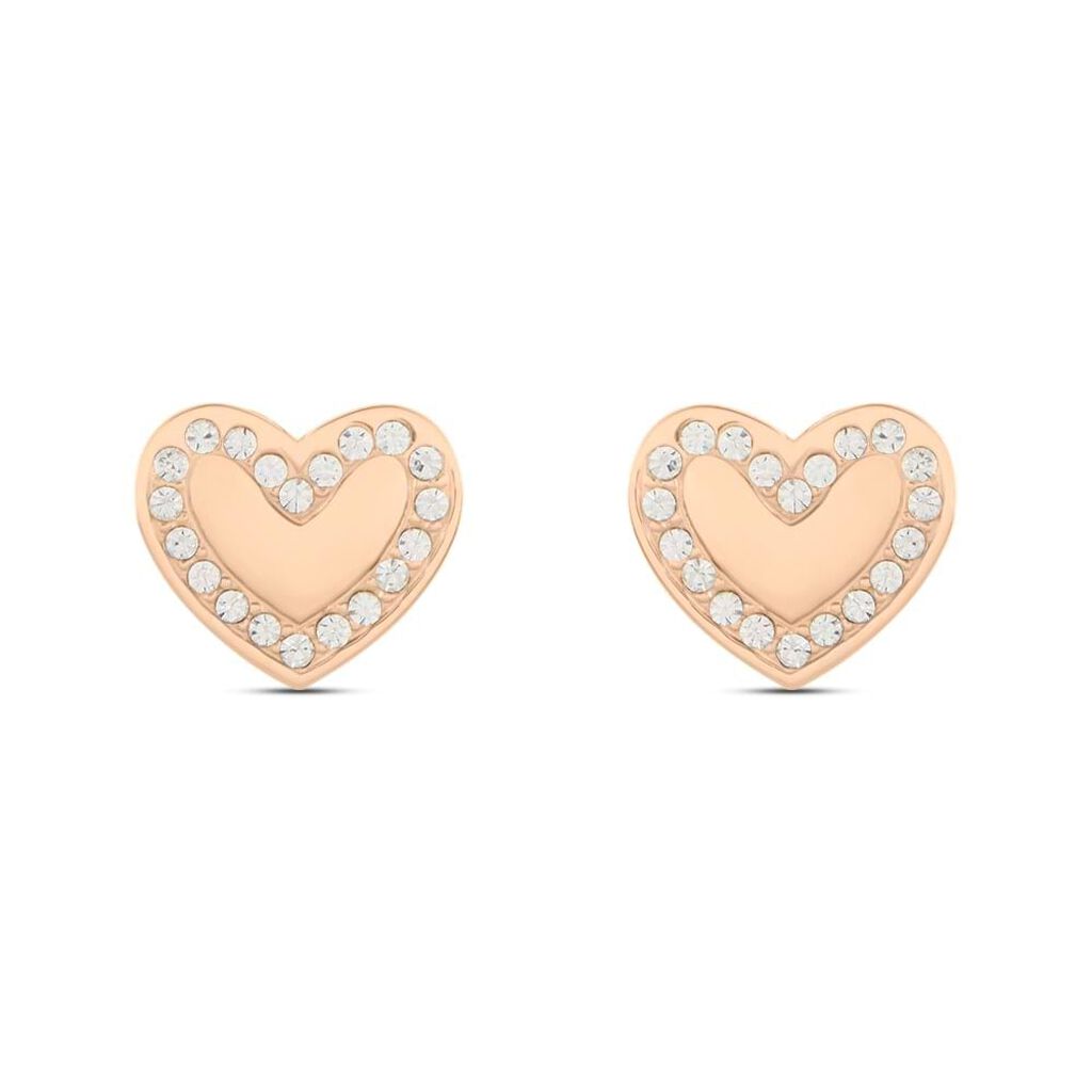 Orecchini Lobo Lady Chic Acciaio Bicolore Bianco / Rosa Cristallo - Orecchini a Lobo Donna | Stroili