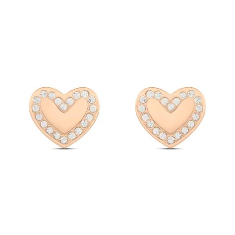 Orecchini Lobo Lady Chic Acciaio Bicolore Bianco / Rosa Cristallo - Orecchini a Lobo Donna | Stroili