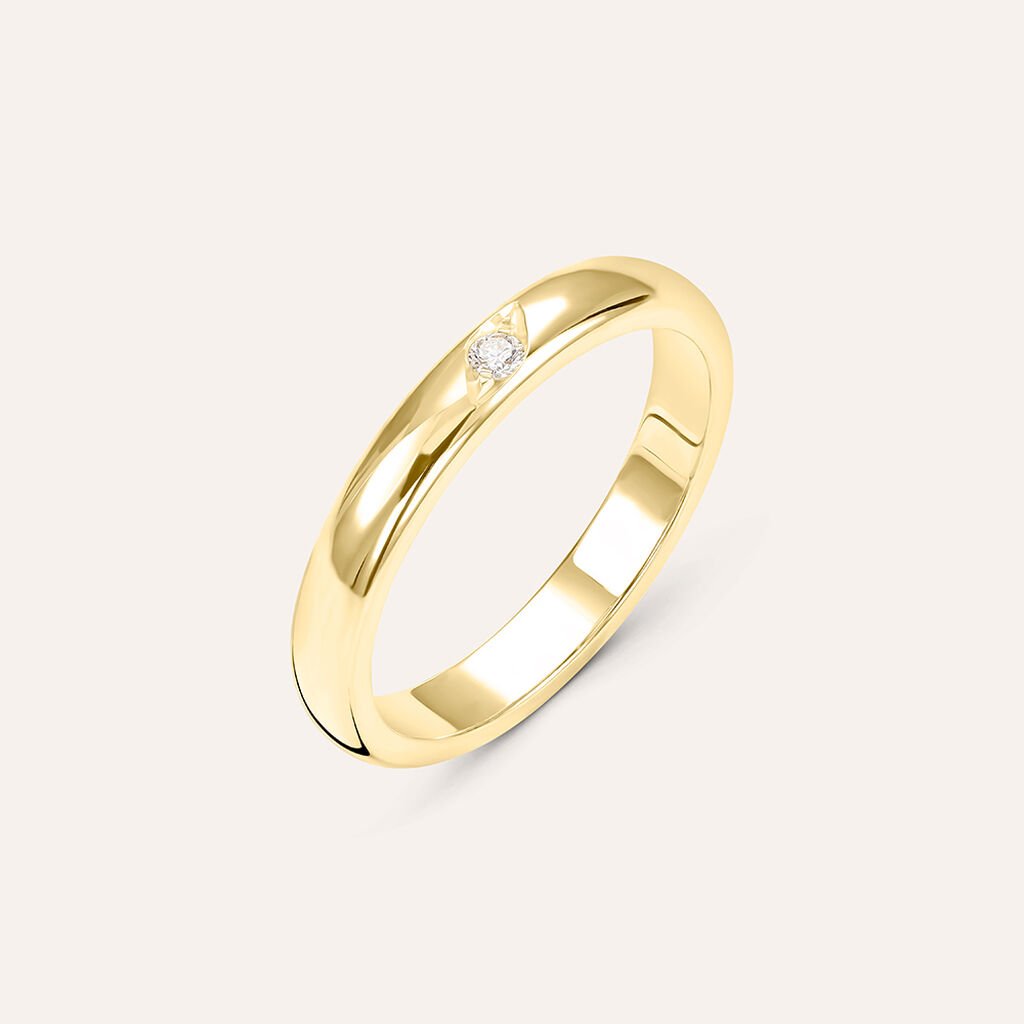 Fede Classica 3.1 mm Oro Giallo Diamante