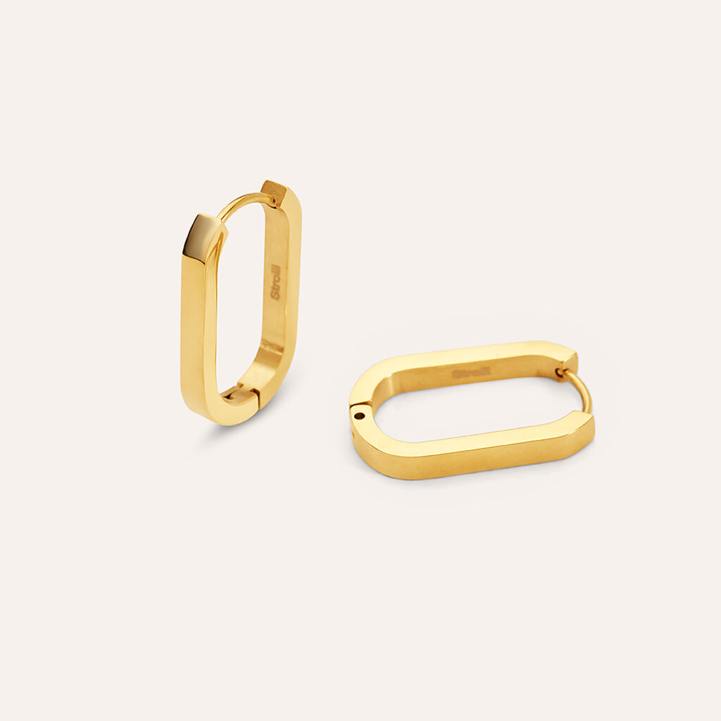 Orecchini A Cerchio Radiance Acciaio Dorato