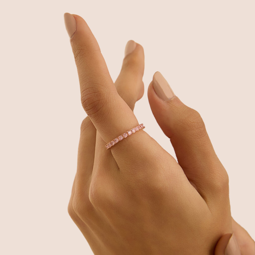 Anello Eternity Silver Rainbow Argento Rosa Cubic Zirconia - Anelli Eternity Donna | Stroili