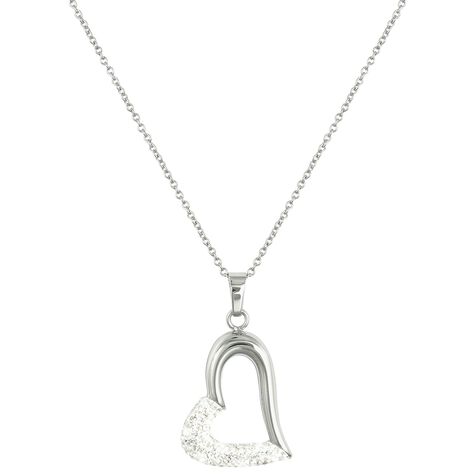 Girocollo cuore in acciaio e glitter - Collane Donna | Stroili