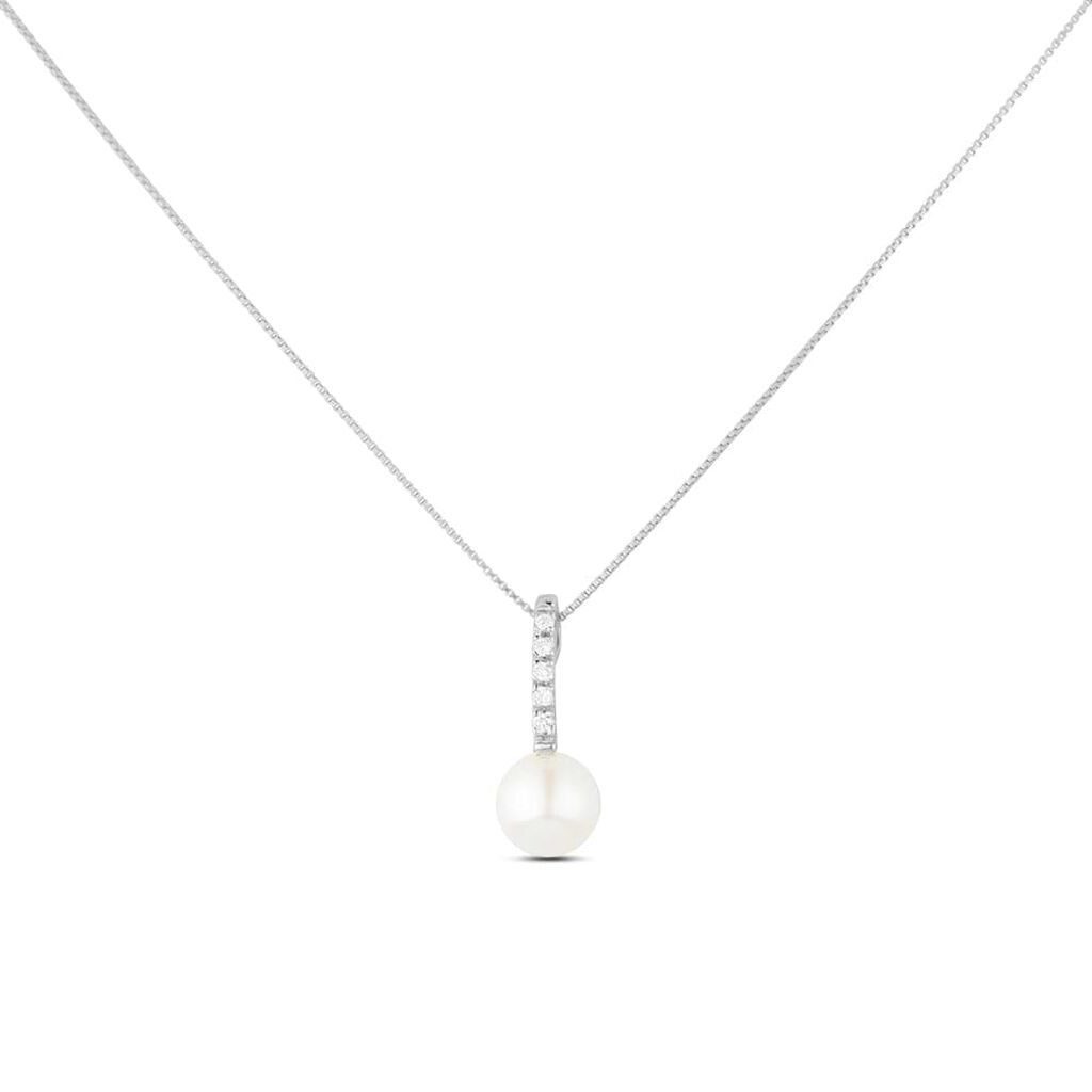 Collana Gold Pearls Oro Bianco Perla D'Acqua Dolce Diamante