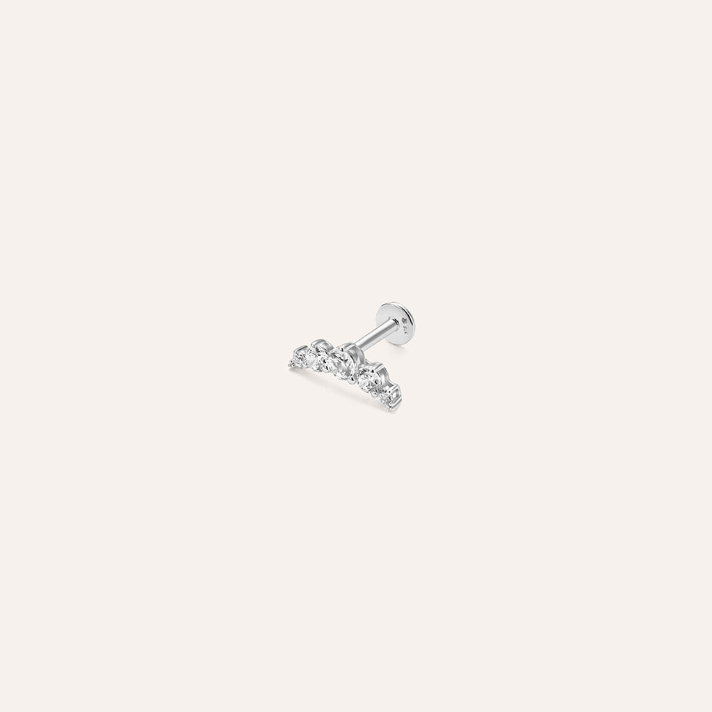 Piercing Orecchio Bon Ton Oro Bianco Cubic Zirconia