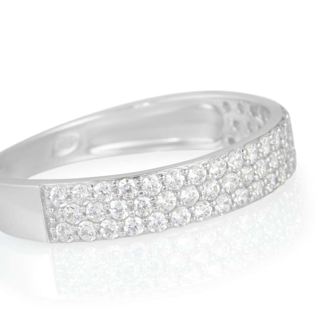 Anello Fascia Claire Oro Bianco Cubic Zirconia - Anelli con Pietre Donna | Stroili
