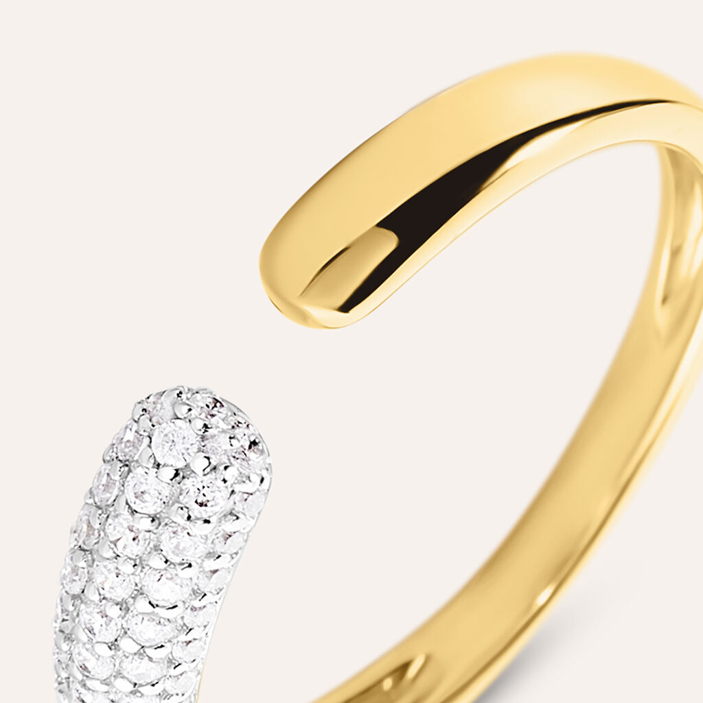 Anello Contrarie Claire Oro Giallo Cubic Zirconia