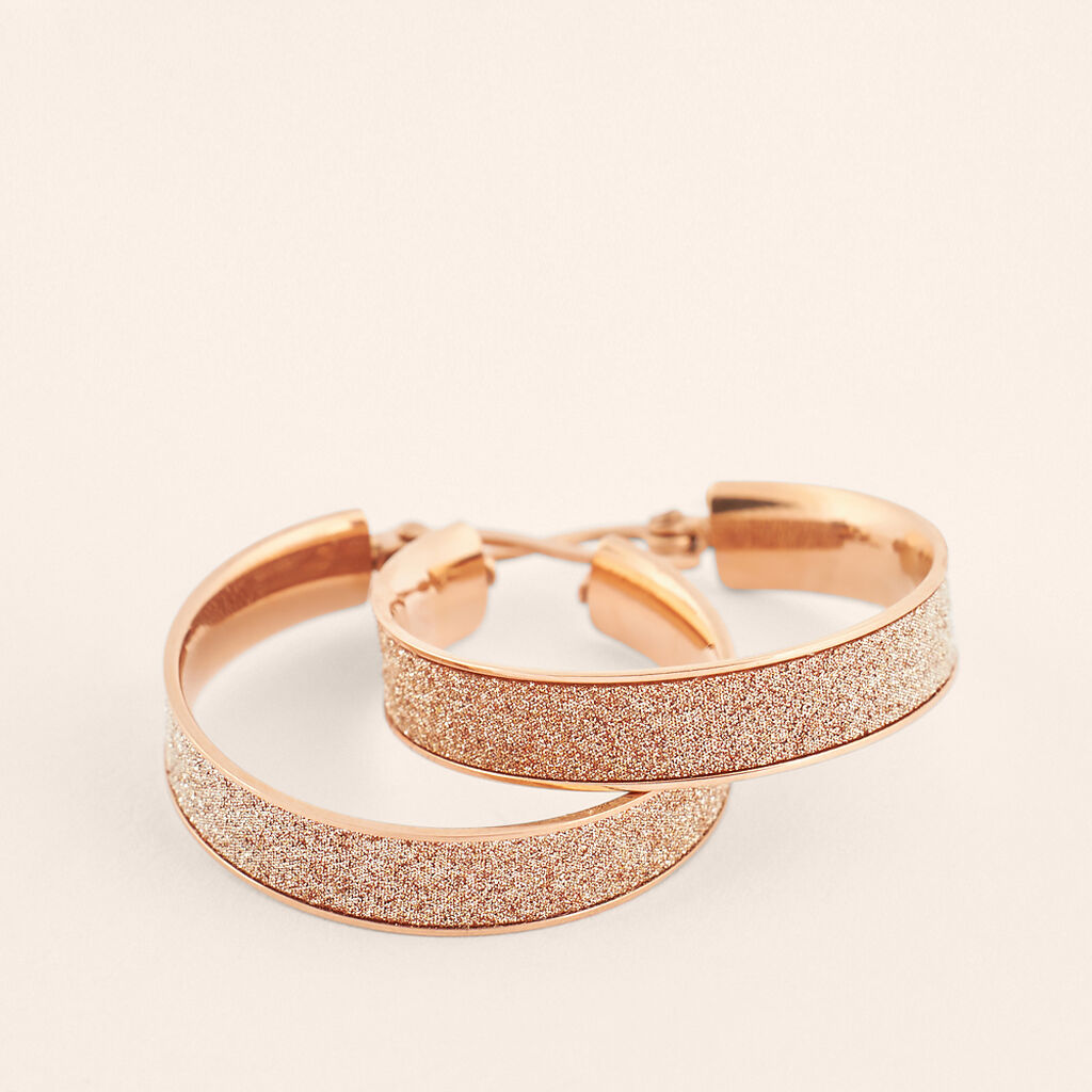 Orecchini A Cerchio Lady Shine Acciaio Rosa - Orecchini a Cerchio Donna | Stroili