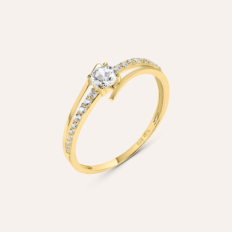Anello Solitario Claire Oro Giallo Cubic Zirconia - Anelli con Pietre Donna | Stroili