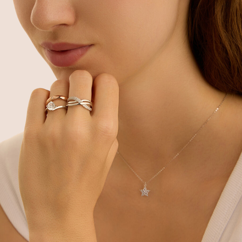 Anello Fascia Claire Oro Bianco Cubic Zirconia