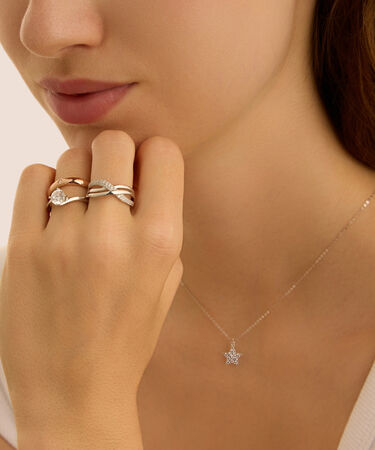 Anello Fascia Claire Oro Bianco Cubic Zirconia