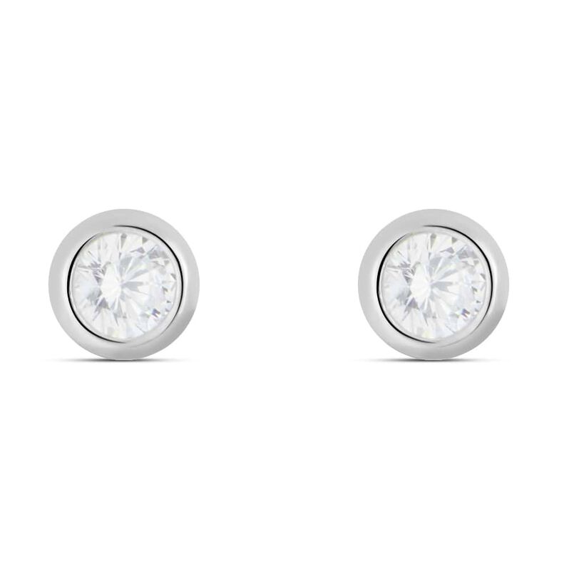 Orecchini Lobo Punto Luce Claire Oro Bianco Cubic Zirconia - Orecchini a Lobo Donna | Stroili