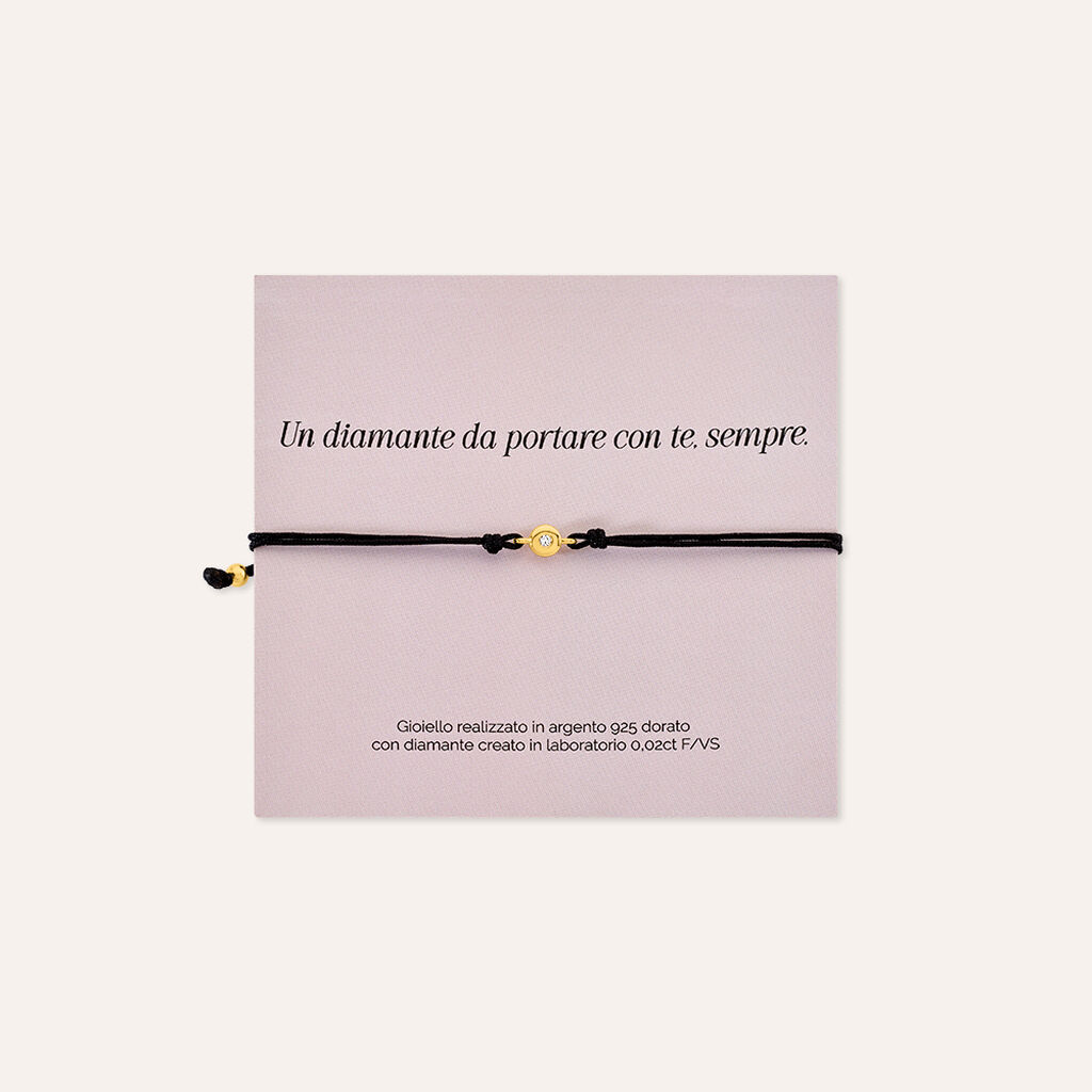 Bracciale Punto Luce Silver Diamonds Argento Dorato Diamante Lab-Grown