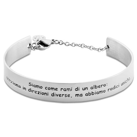 Bangle Lady Message Acciaio Cristallo - Bracciali Rigidi Donna | Stroili