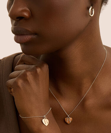 Collana Silver Collection Argento Bicolore Bianco / Rosa