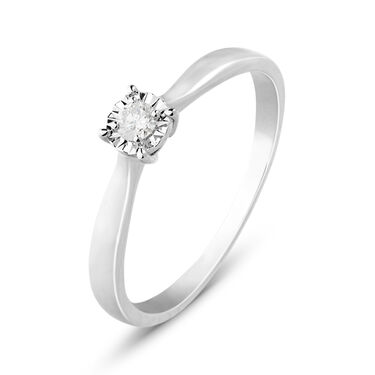 Anello Solitario Diamotion Oro Bianco Diamante
