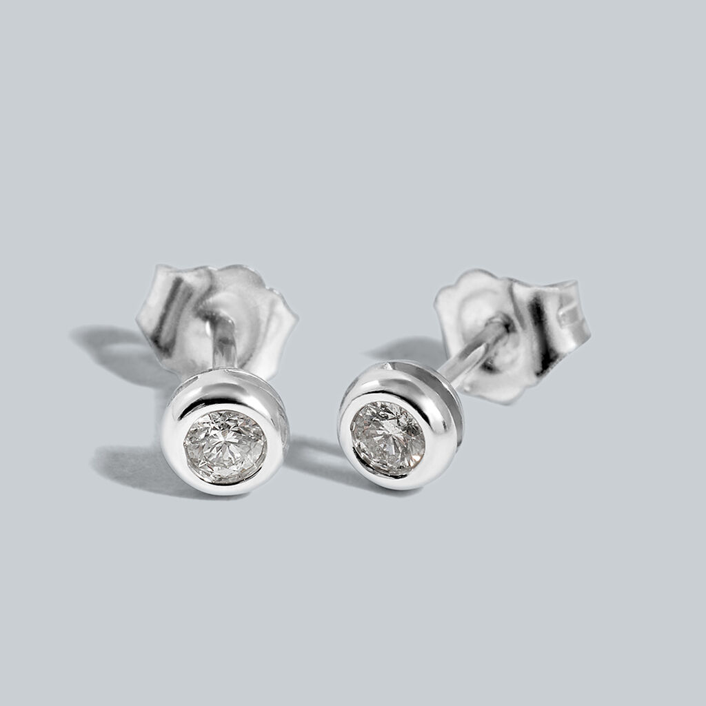 Orecchini Lobo Punto Luce Firmamenti Oro Bianco Diamante - Orecchini a Lobo Donna | Stroili