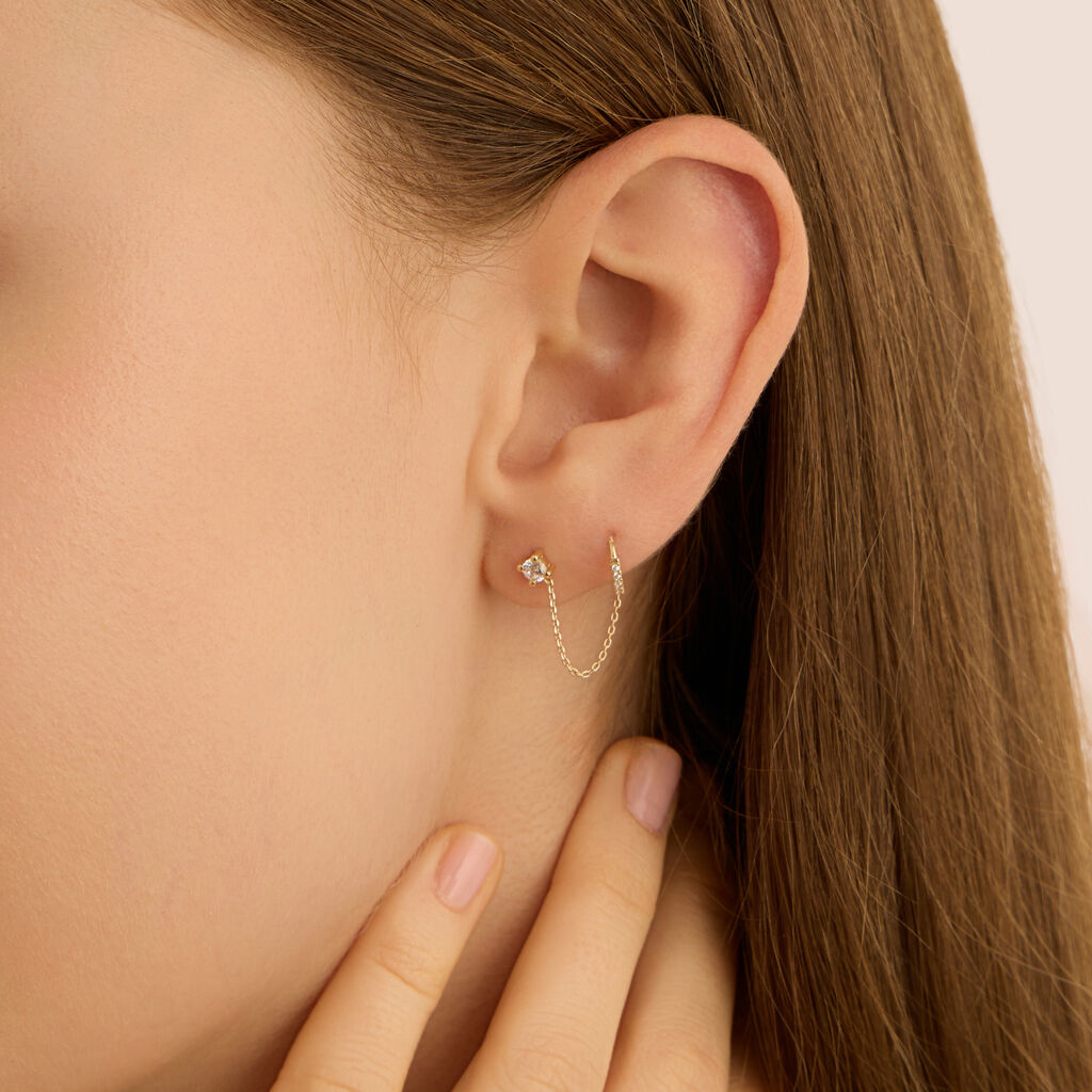 Ear Cuff Bon Ton Oro Giallo Cubic Zirconia